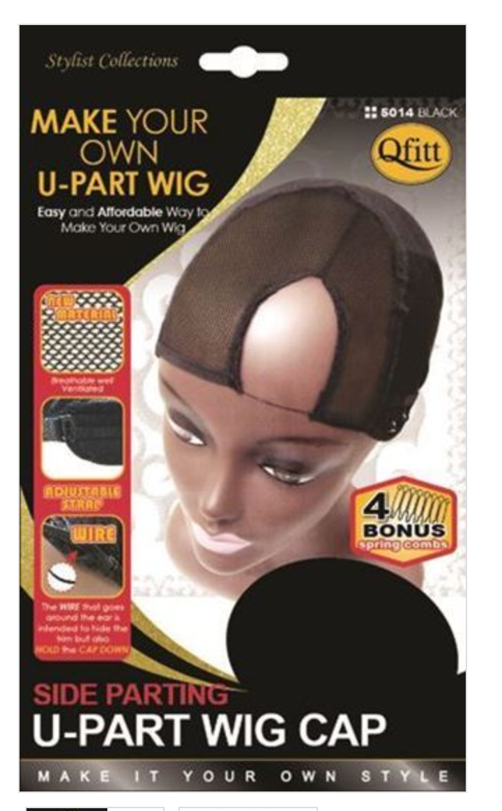 Qfitt Side Parting U- Part Wig Cap - Black