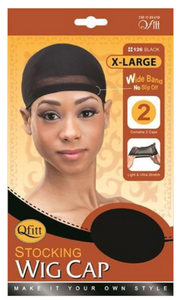 Qfitt X-Large Stocking Wig Cap - Black