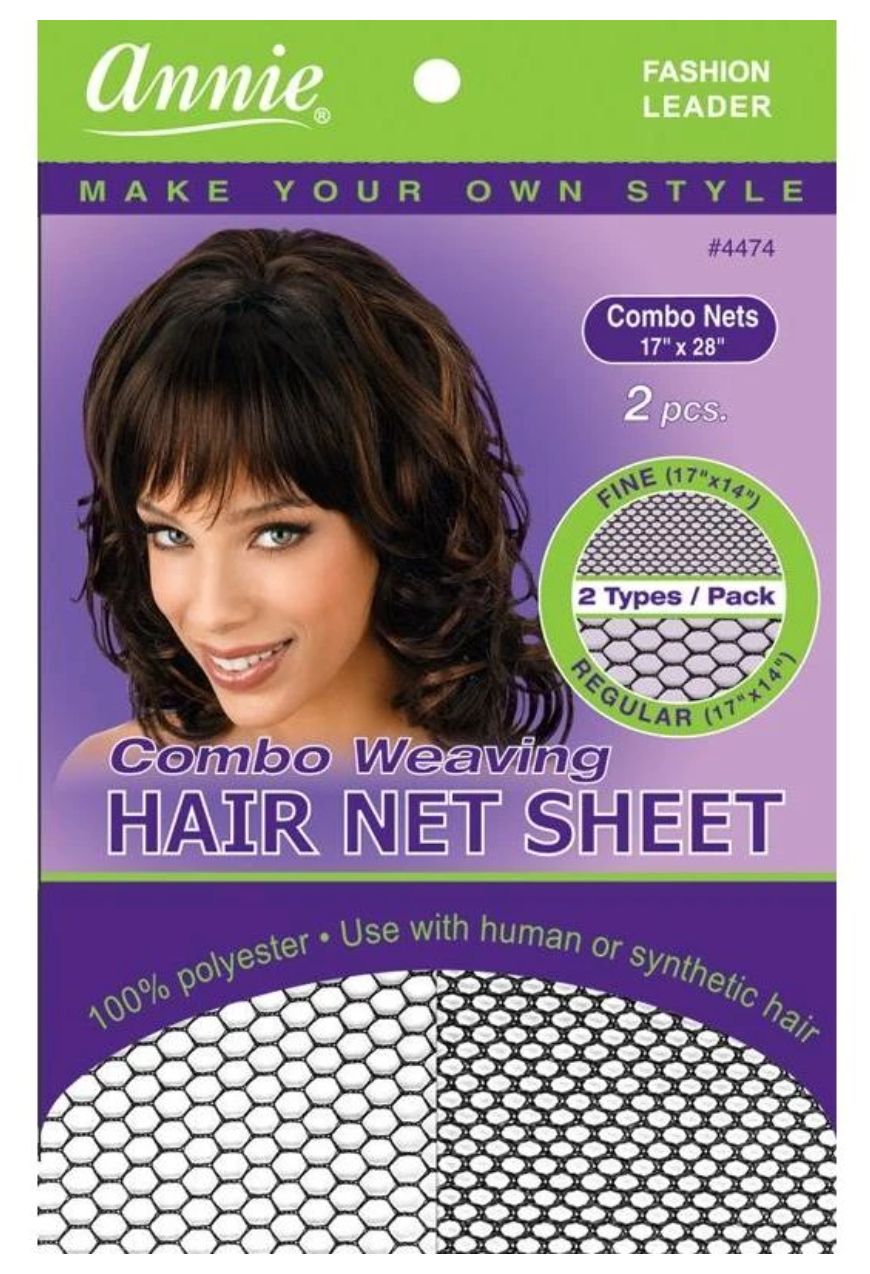 Annie Combo Weaving Hair Net Sheet - Black